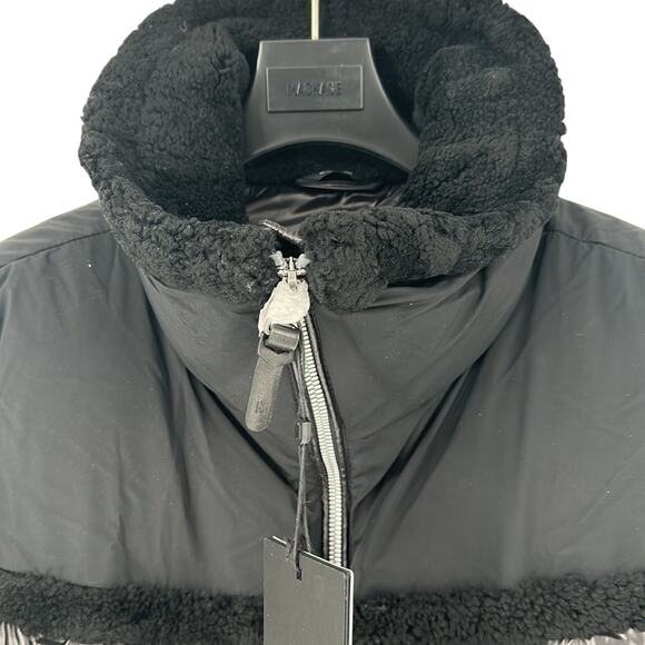 Mackage MIYA lustrous light down jacket with shearling trim MEDIUM - Picture 3 of 14